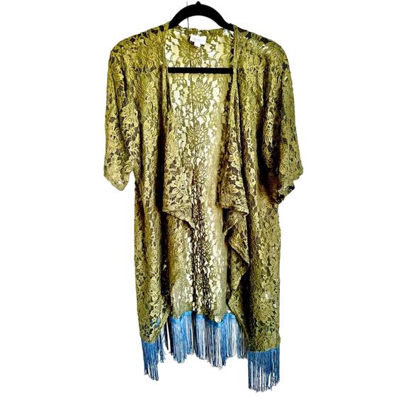 LuLaRoe Monroe Kimono with Fringe - Picture 1 of 10